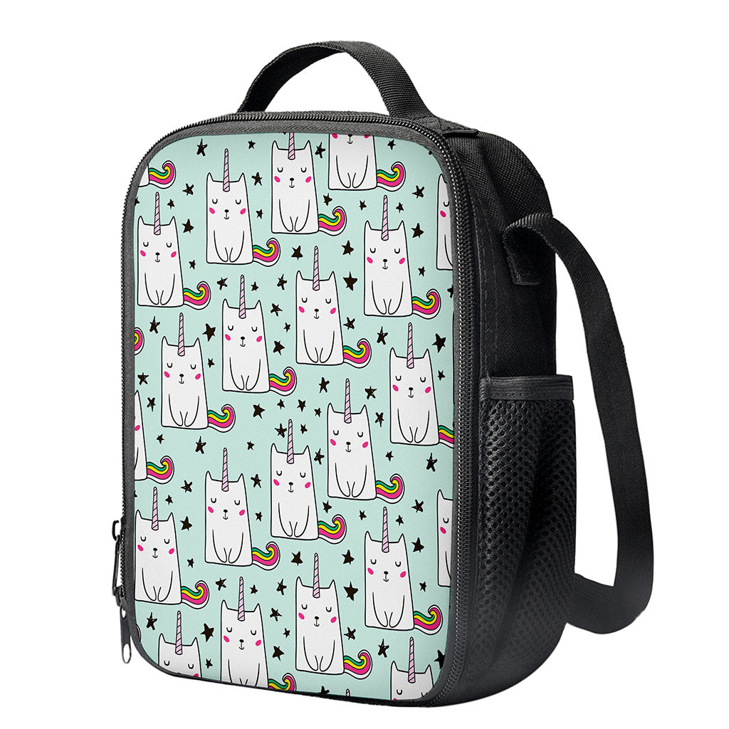 Cute Unicorn Cat Pattern Print Crossbody Lunch Bag