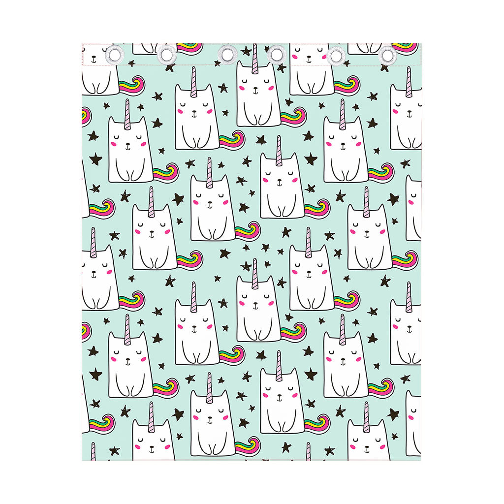 Cute Unicorn Cat Pattern Print Curtain