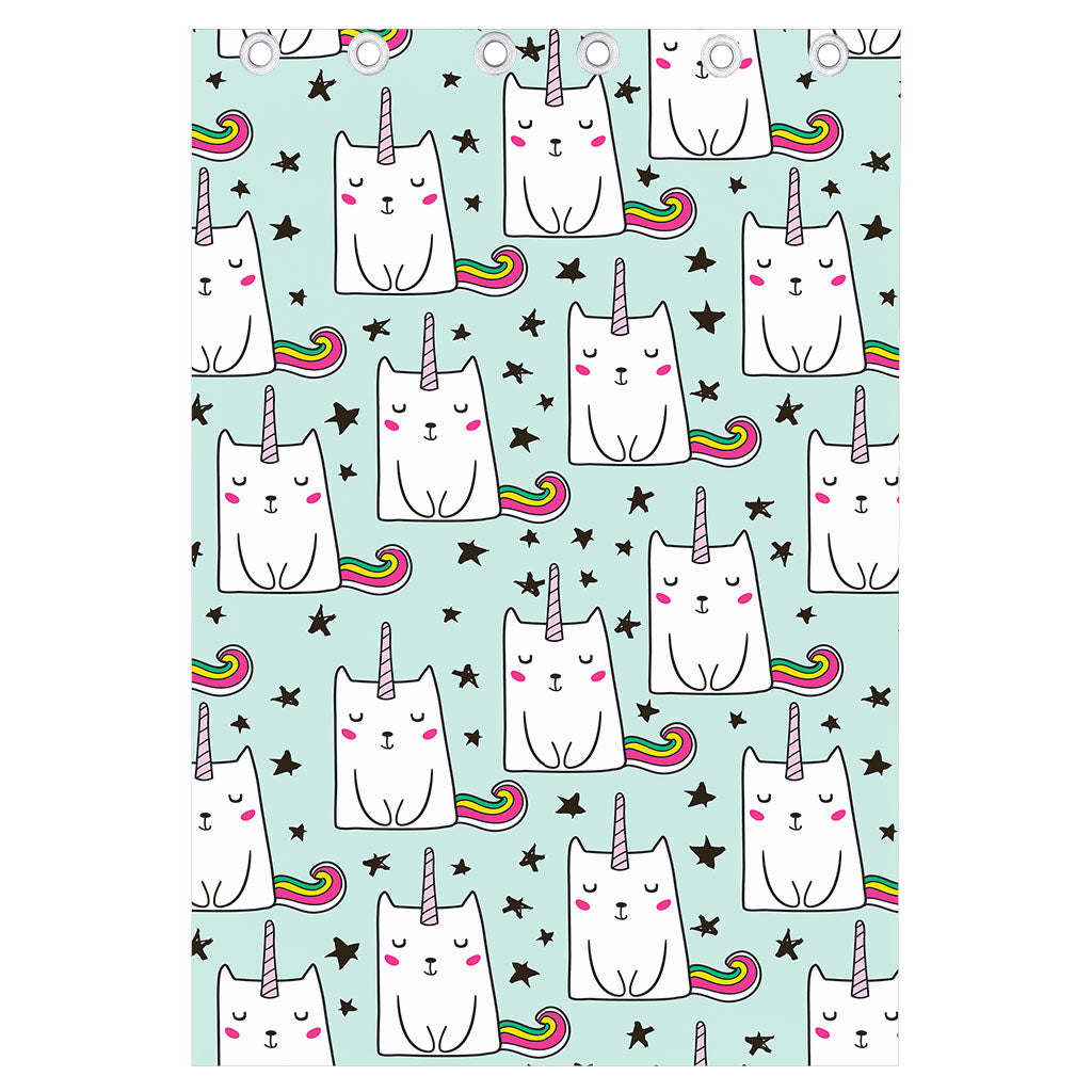 Cute Unicorn Cat Pattern Print Curtain