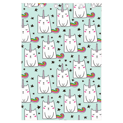 Cute Unicorn Cat Pattern Print Curtain