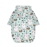 Cute Unicorn Cat Pattern Print Dog Zip Up Hoodie