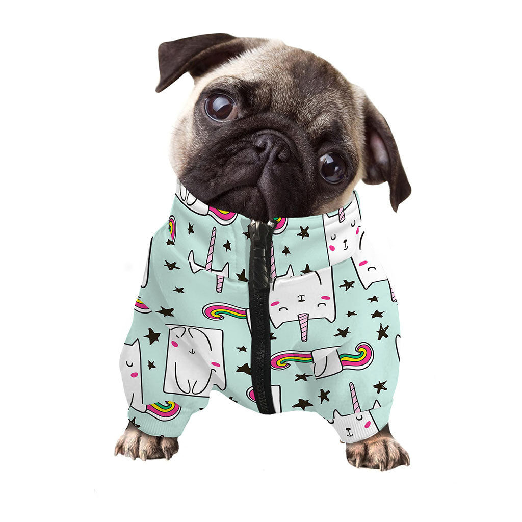 Cute Unicorn Cat Pattern Print Dog Zip Up Jacket