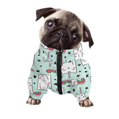 Cute Unicorn Cat Pattern Print Dog Zip Up Jacket