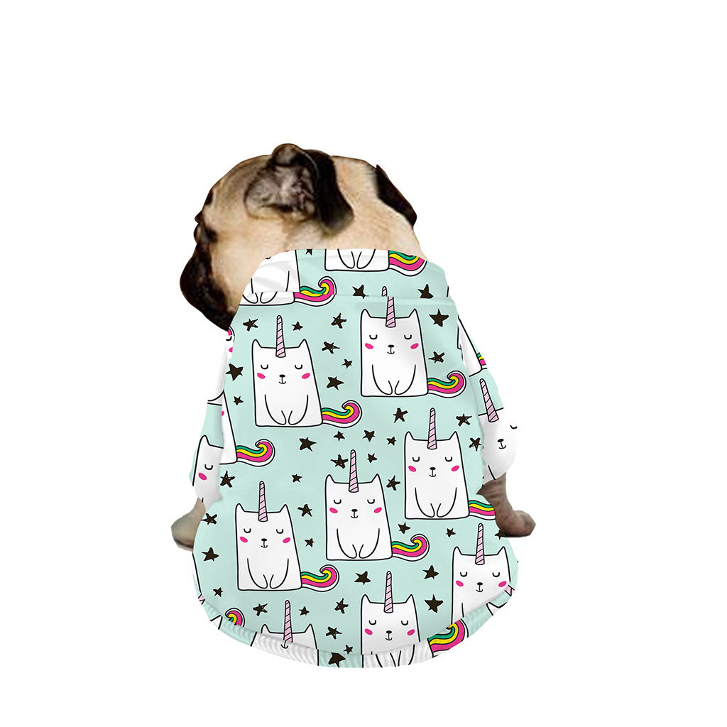 Cute Unicorn Cat Pattern Print Dog Zip Up Jacket