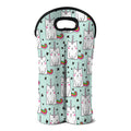 Cute Unicorn Cat Pattern Print Double Neoprene Wine Tote