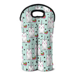 Cute Unicorn Cat Pattern Print Double Neoprene Wine Tote