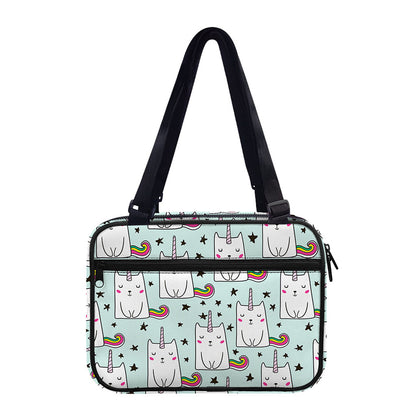 Cute Unicorn Cat Pattern Print Double Strap Bible Bag