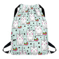 Cute Unicorn Cat Pattern Print Drawstring Backpack