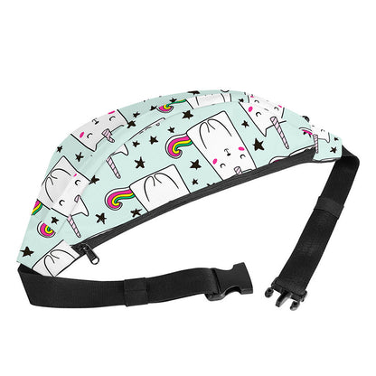 Cute Unicorn Cat Pattern Print Fanny Pack