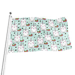 Cute Unicorn Cat Pattern Print Flag