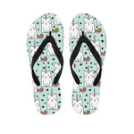 Cute Unicorn Cat Pattern Print Flip Flops