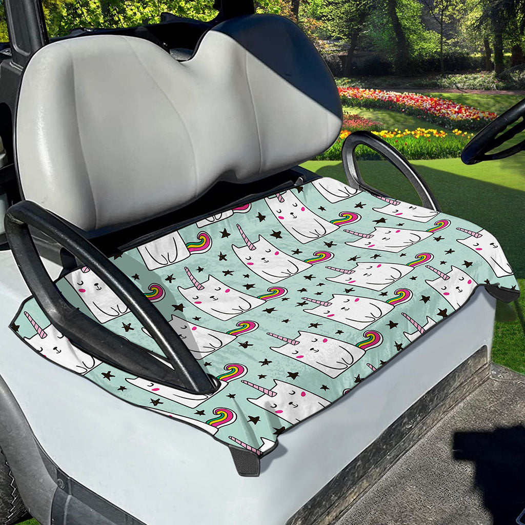 Cute Unicorn Cat Pattern Print Golf Cart Seat Cover