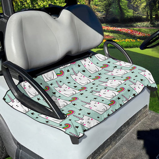 Cute Unicorn Cat Pattern Print Golf Cart Seat Cover