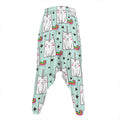Cute Unicorn Cat Pattern Print Hammer Pants
