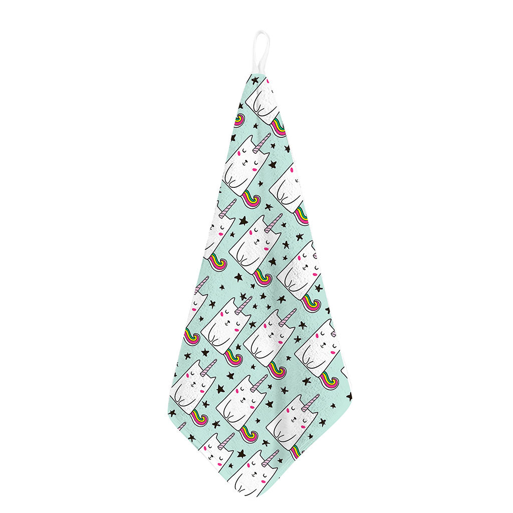 Cute Unicorn Cat Pattern Print Hand Towel