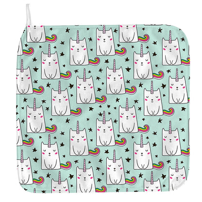 Cute Unicorn Cat Pattern Print Hand Towel