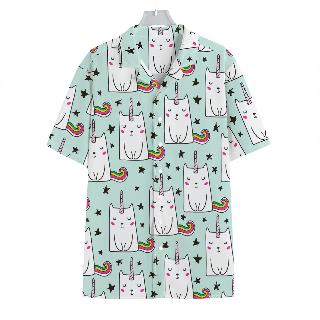 Cute Unicorn Cat Pattern Print Hawaiian Shirt