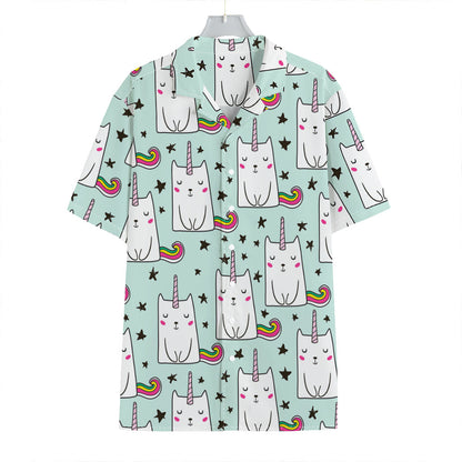 Cute Unicorn Cat Pattern Print Hawaiian Shirt
