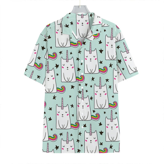 Cute Unicorn Cat Pattern Print Hawaiian Shirt