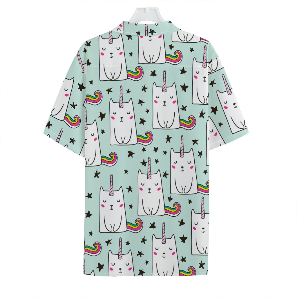 Cute Unicorn Cat Pattern Print Hawaiian Shirt