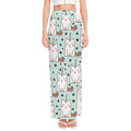 Cute Unicorn Cat Pattern Print High Slit Maxi Skirt