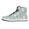 Cute Unicorn Cat Pattern Print High Top Leather Sneakers
