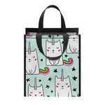 Cute Unicorn Cat Pattern Print Insulated Lunch Tote