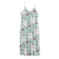 Cute Unicorn Cat Pattern Print Jersey Midi Cami Dress