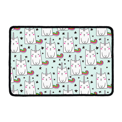 Cute Unicorn Cat Pattern Print Kitchen Mat