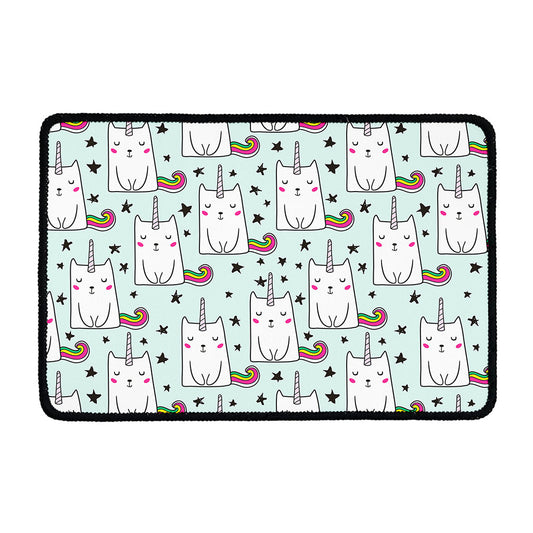 Cute Unicorn Cat Pattern Print Kitchen Mat