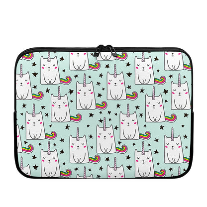 Cute Unicorn Cat Pattern Print Laptop Sleeve