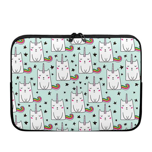 Cute Unicorn Cat Pattern Print Laptop Sleeve