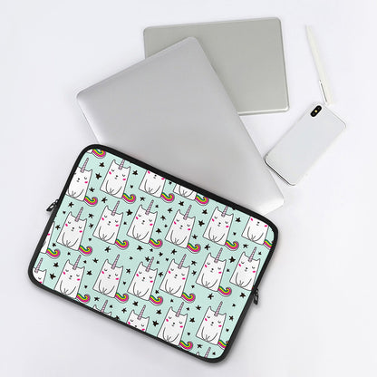 Cute Unicorn Cat Pattern Print Laptop Sleeve