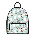 Cute Unicorn Cat Pattern Print Leather Backpack