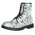 Cute Unicorn Cat Pattern Print Lace-Up Boots