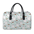 Cute Unicorn Cat Pattern Print Leather Duffel Bag