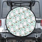 Cute Unicorn Cat Pattern Print Leather Spare Tire Cover