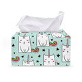 Cute Unicorn Cat Pattern Print Leather Tissue Box Cover