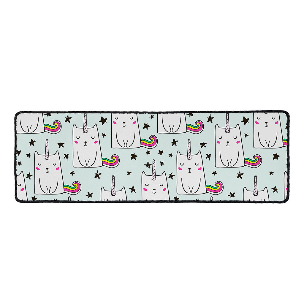 Cute Unicorn Cat Pattern Print Long Kitchen Mat
