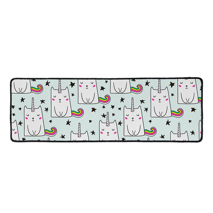 Cute Unicorn Cat Pattern Print Long Kitchen Mat