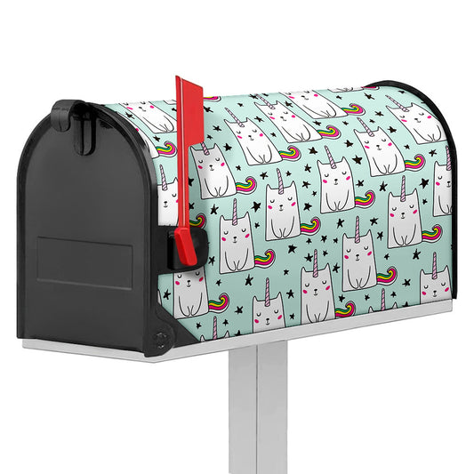 Cute Unicorn Cat Pattern Print Mailbox Cover