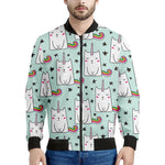 Cute Unicorn Cat Pattern Print Men's Bomber Jacket