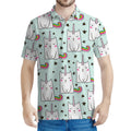 Cute Unicorn Cat Pattern Print Men's Polo Shirt