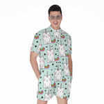 Cute Unicorn Cat Pattern Print Men's Rompers