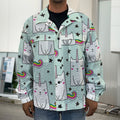 Cute Unicorn Cat Pattern Print Men's Shirt Jacket