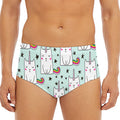 Cute Unicorn Cat Pattern Print Men's Triangle Swim Briefs