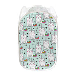Cute Unicorn Cat Pattern Print Mesh Laundry Hamper
