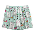 Cute Unicorn Cat Pattern Print Mesh Shorts