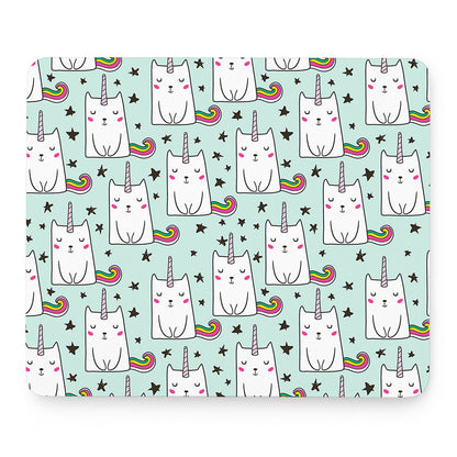 Cute Unicorn Cat Pattern Print Mouse Pad