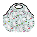 Cute Unicorn Cat Pattern Print Neoprene Lunch Bag
